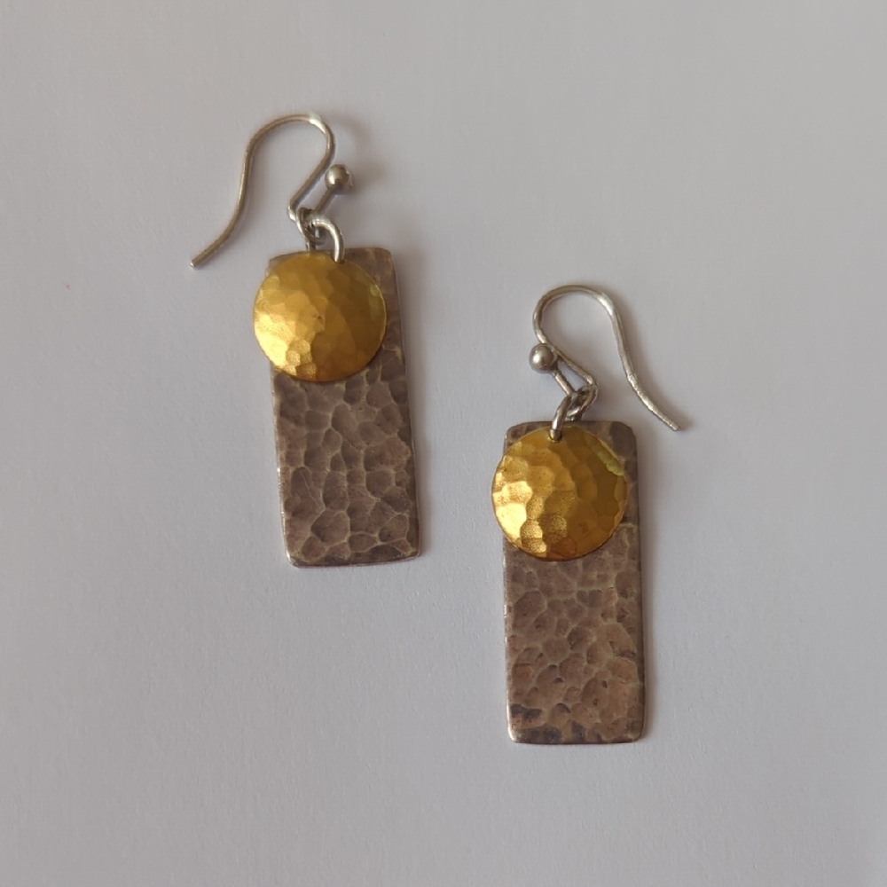 Vintage Sterling Silver Textured Earrings